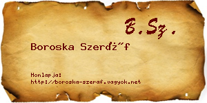 Boroska Szeráf névjegykártya